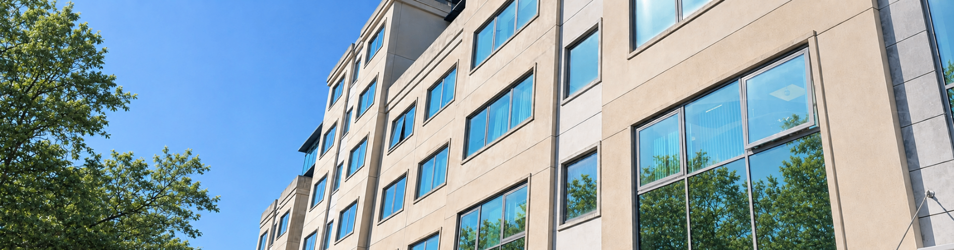 Modern commercial office building facade